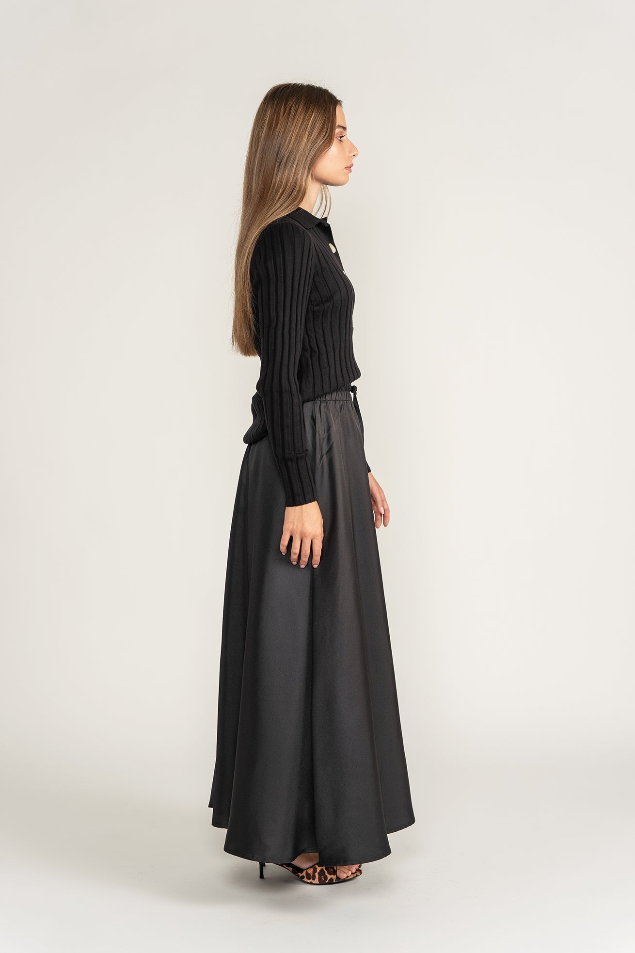 Silky Skirt - Black - shopndotm - Teen Clothing