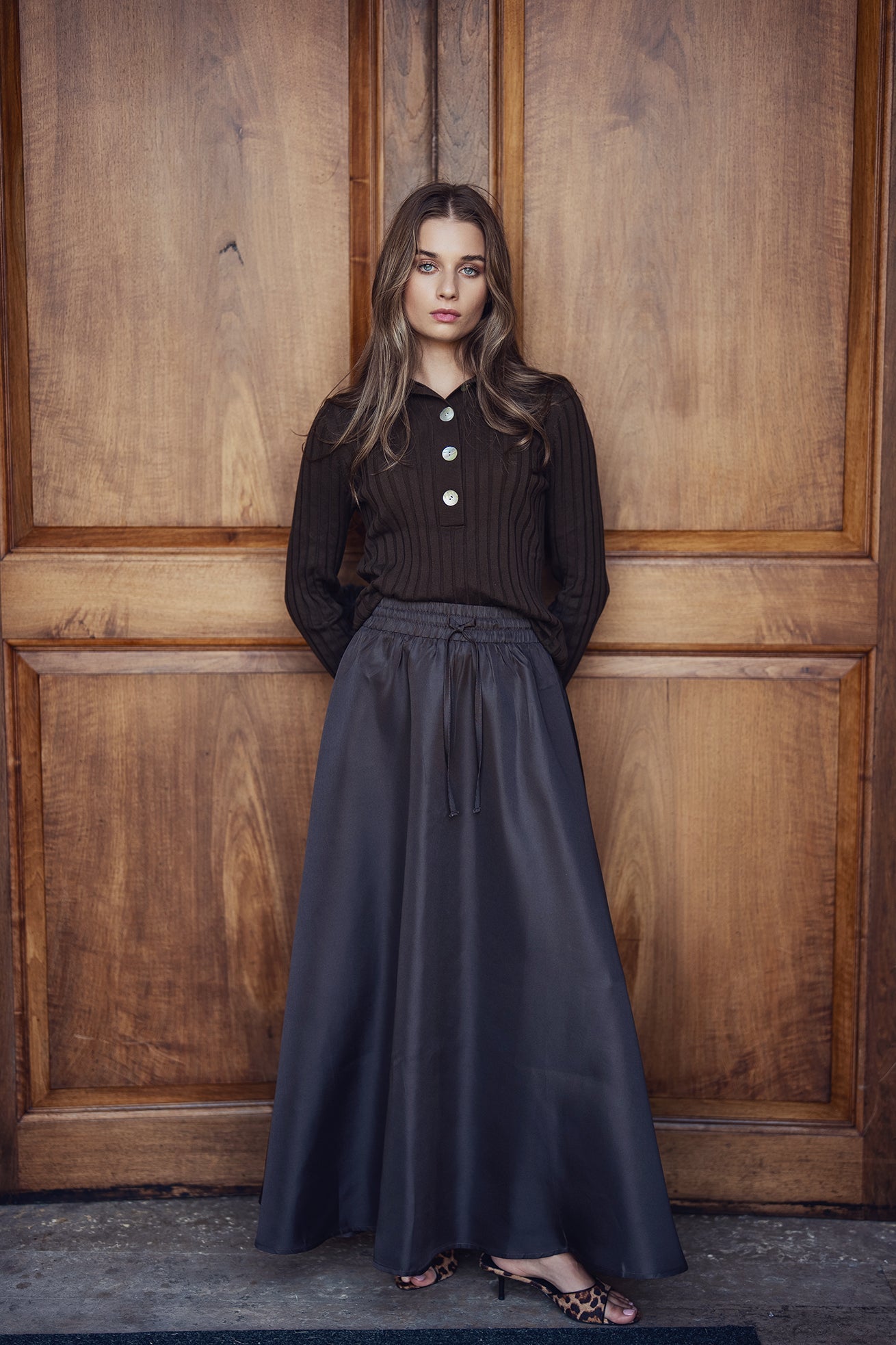 Silky Skirt - Brown - shopndotm - Teen Clothing