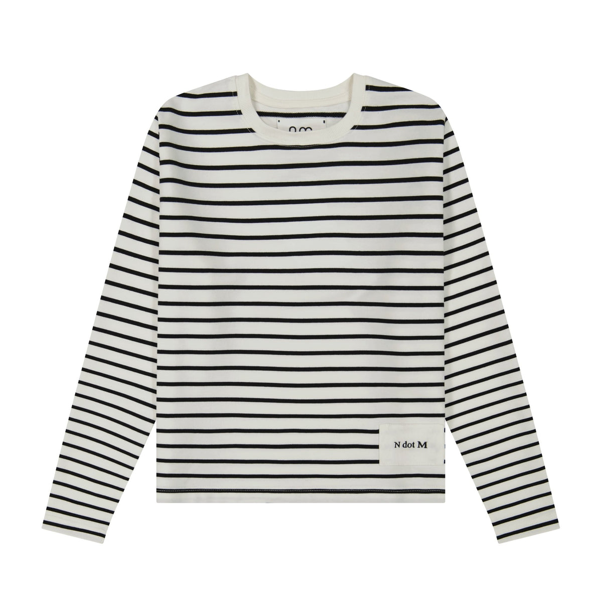 Striped Crewneck Tee - Black & White - shopndotm - Teen Clothing