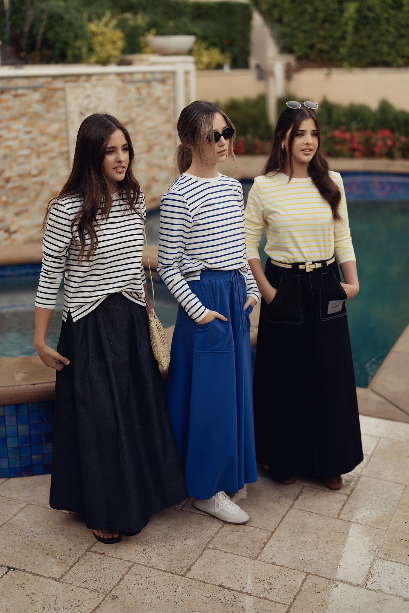 Striped Crewneck Tee - Black & White - shopndotm - Teen Clothing