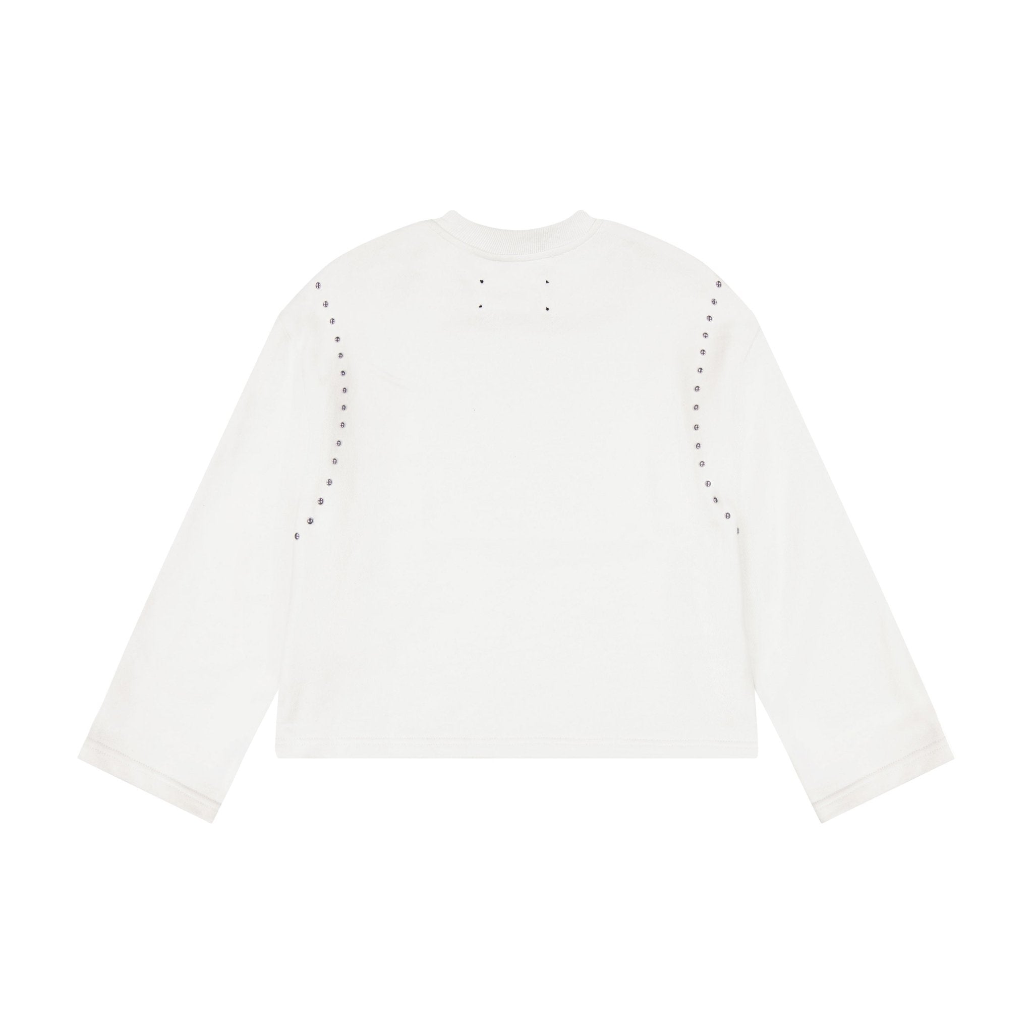 Studded Sweatshirt - White - shopndotm - Teen Clothing