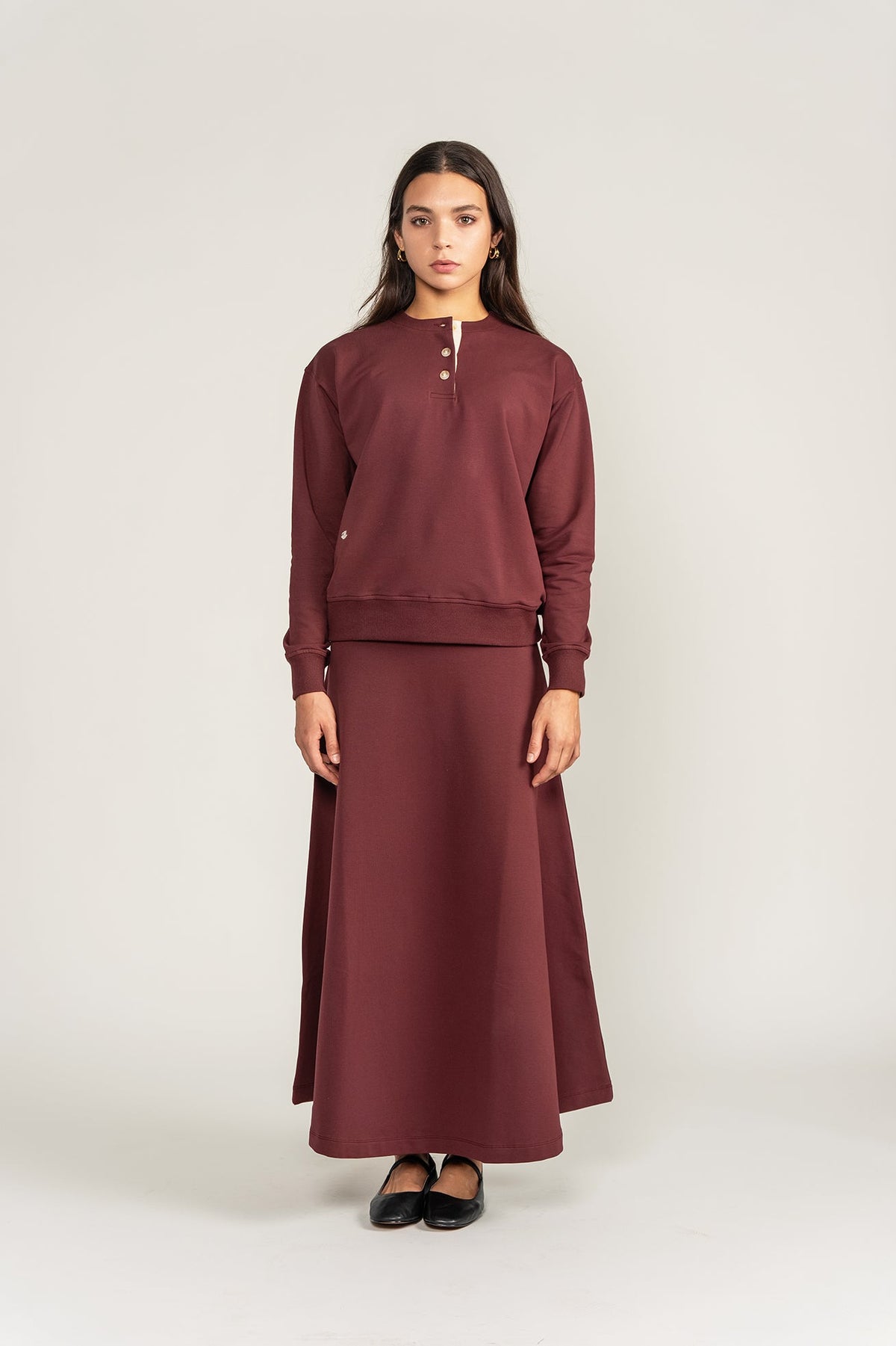 Sweatshirt Set - Burgundy - shopndotm - Young Adult/Women Clothing