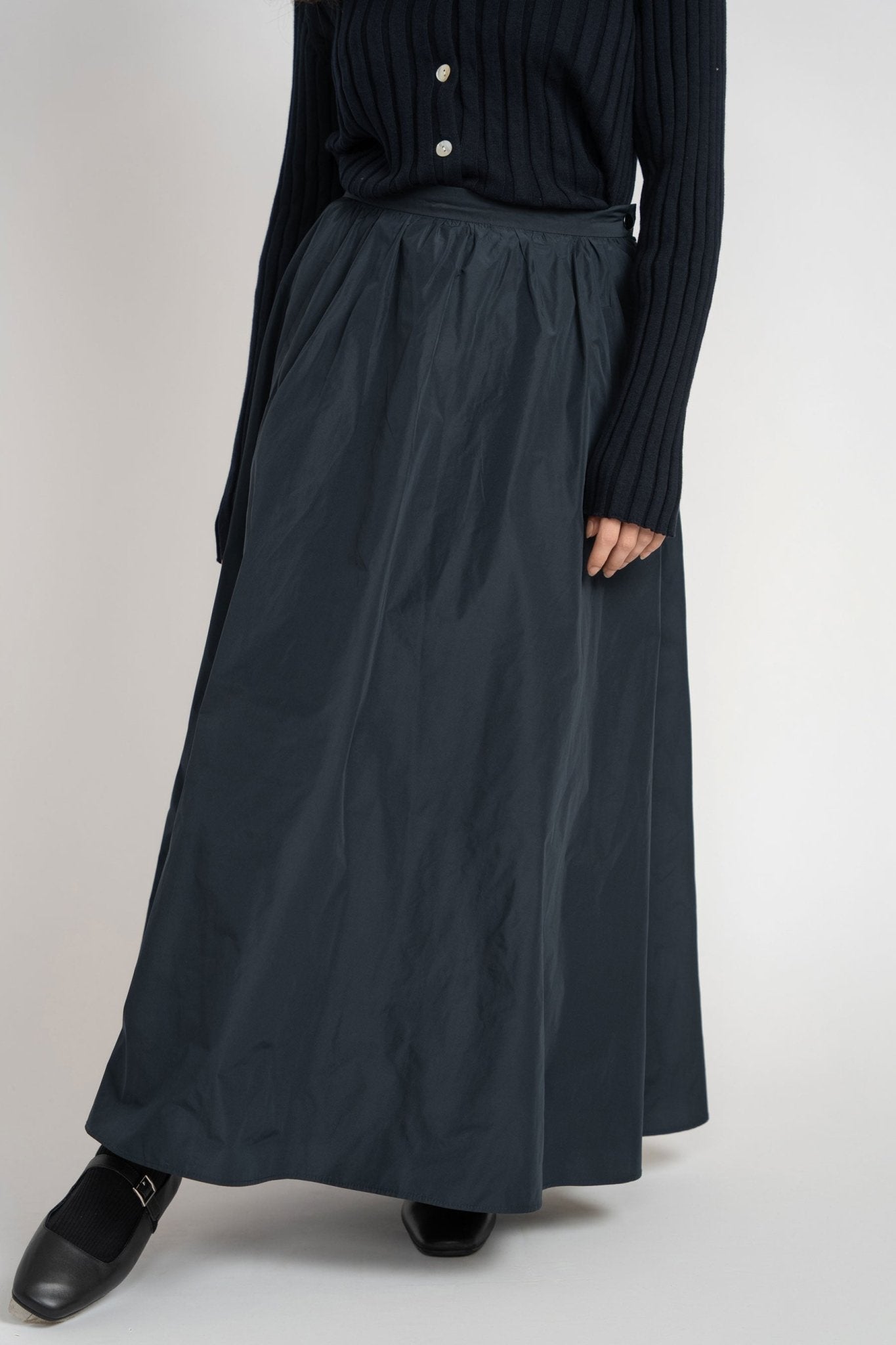 Taffeta Gathered Skirt - Navy - shopndotm - Teen Clothing