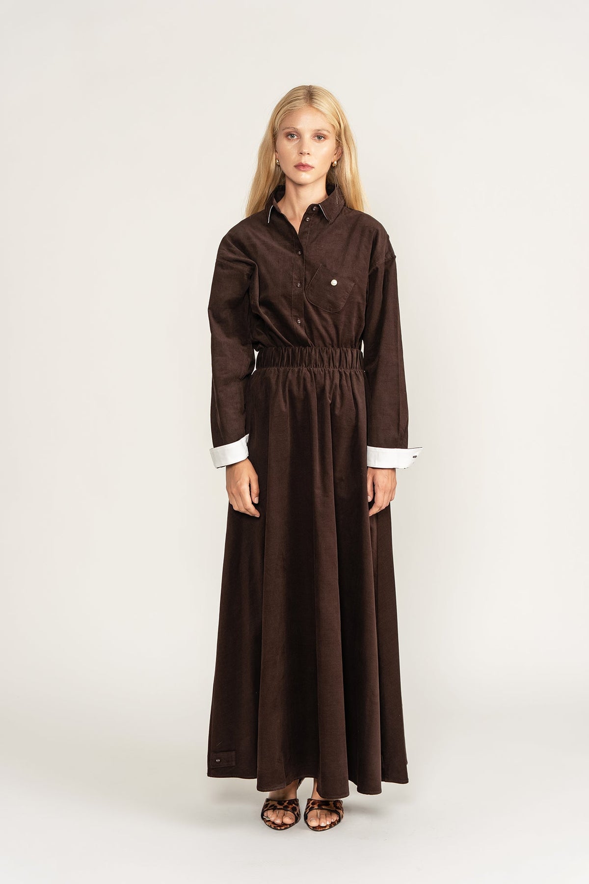 Textured Co-Ord Set - Brown - shopndotm - Teen Clothing