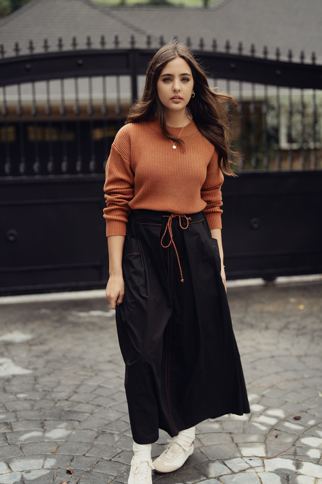 Textured Knit Sweater - Cognac - shopndotm - Teen Clothing
