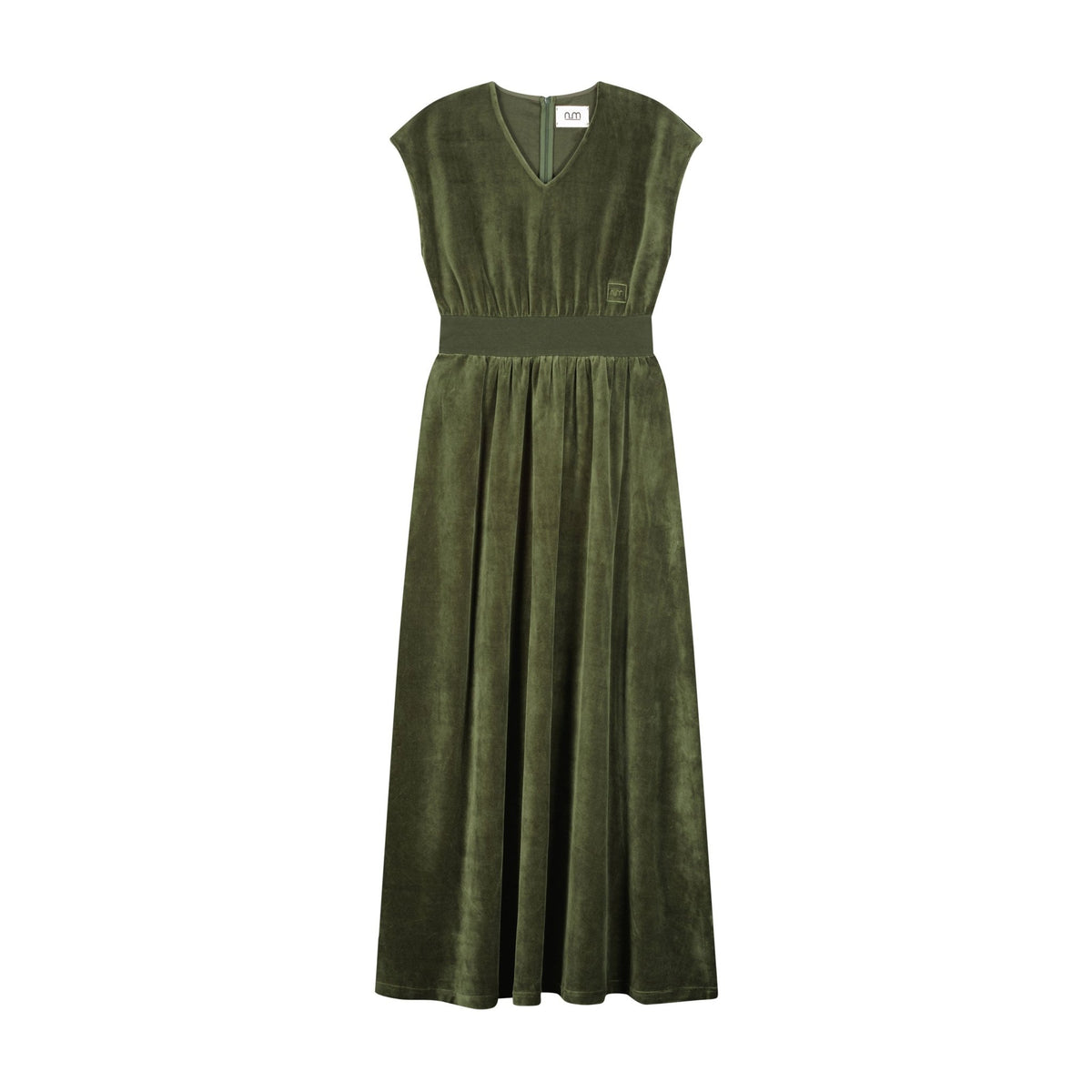 Velour V Neck Maxi - Green - shopndotm - Young Adult/Women Clothing
