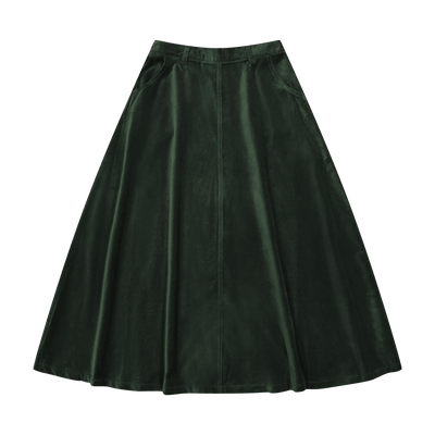 Velour Velvet Skirt - Green