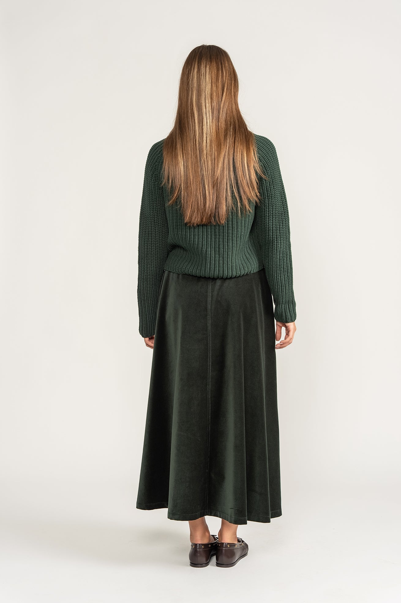 Velour Velvet Skirt - Green - shopndotm - Teen Clothing