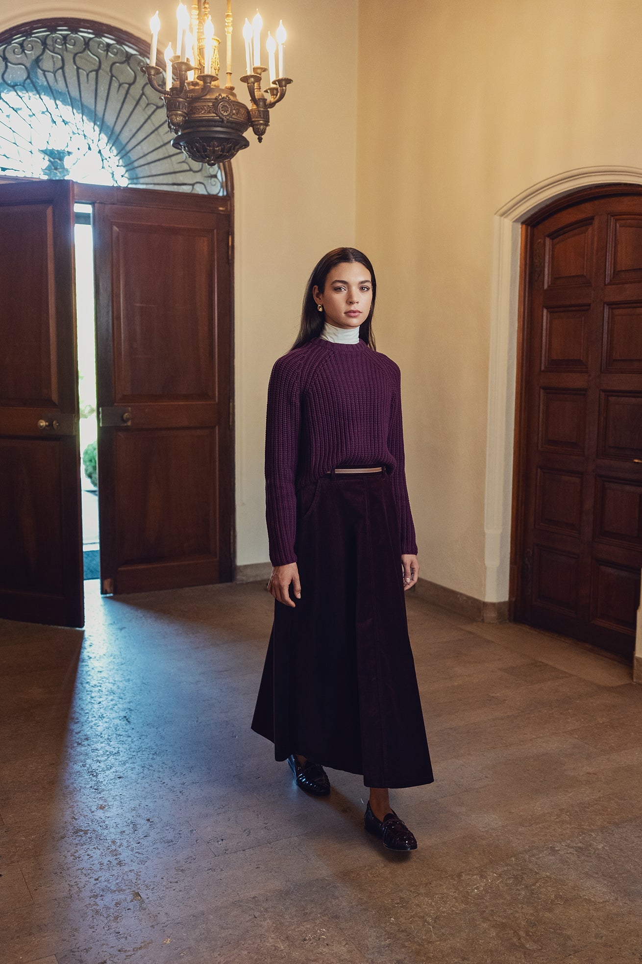 Velour Velvet Skirt - Plum - shopndotm - Teen Clothing