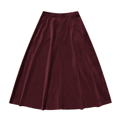 Velour Velvet Skirt - Plum