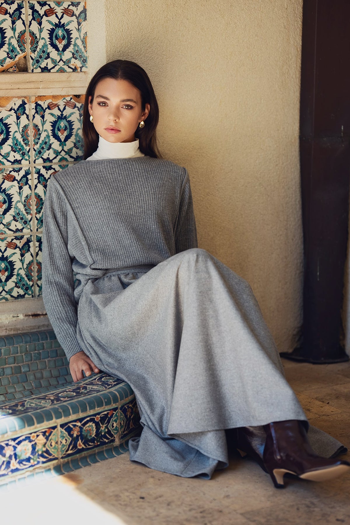 Wool Gathered Skirt - shopndotm - Young Adult/Women Clothing