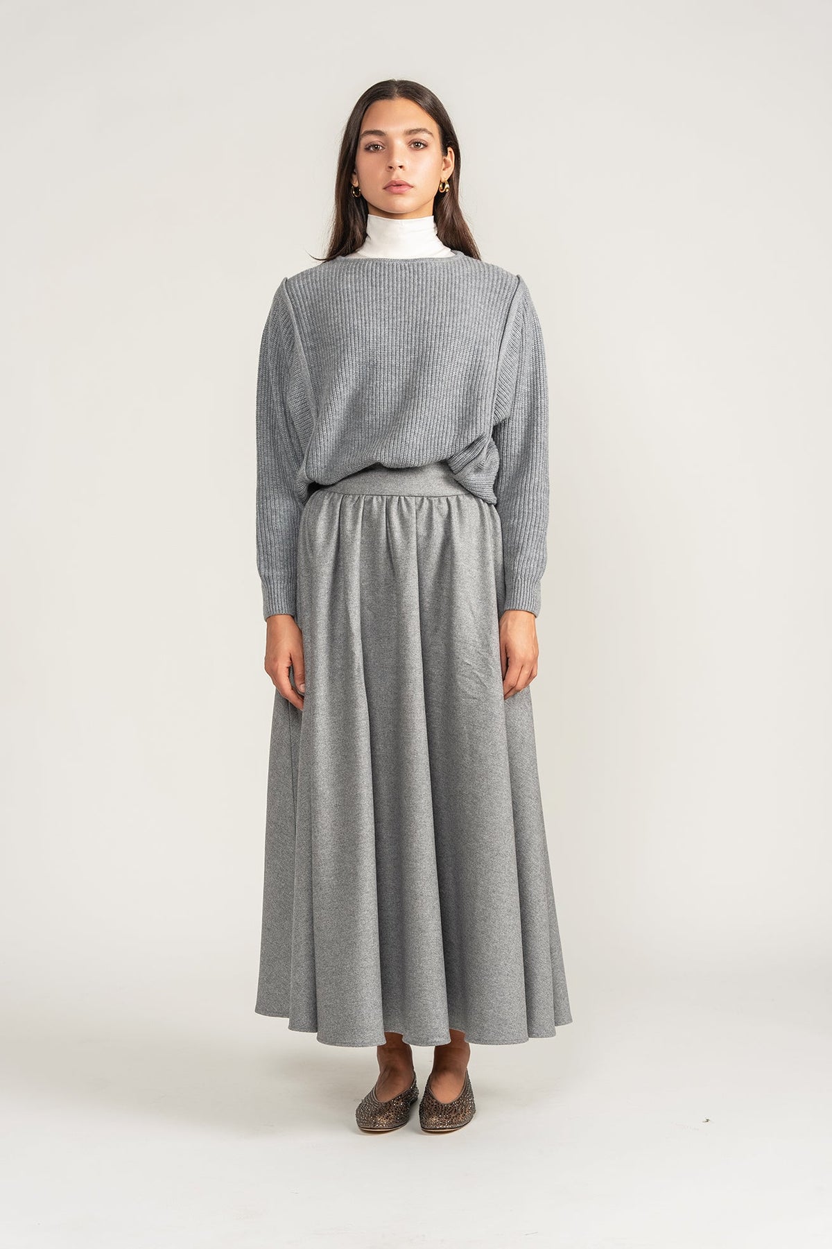 Wool Gathered Skirt - shopndotm - Young Adult/Women Clothing