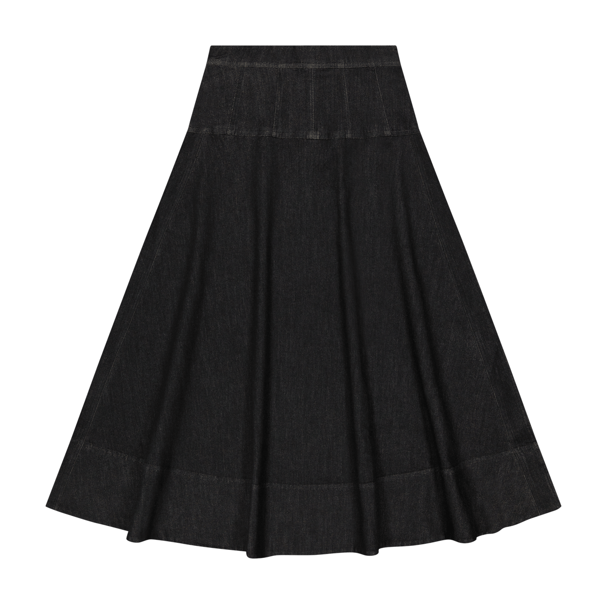 Yoke Skirt - Black Denim - shopndotm - Young Adult/Women Clothing