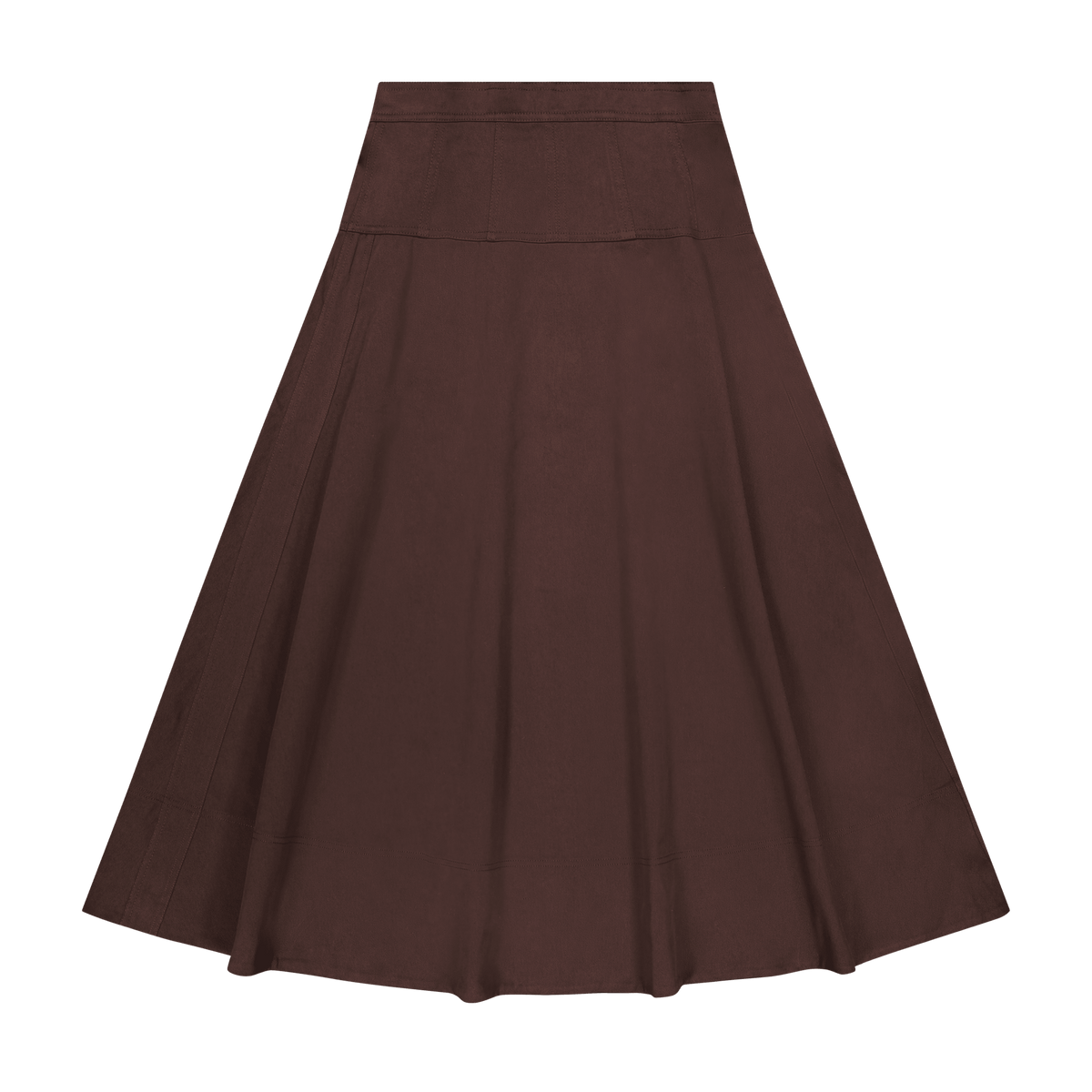 Yoke Skirt - Brown - shopndotm - Young Adult/Women Clothing